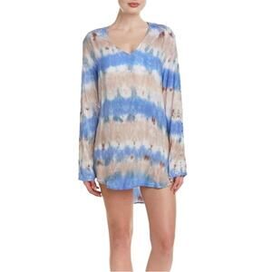 La Blanca Eyes On You Tie Dye Long Sleeve Cover Up Tunic Dress US 10